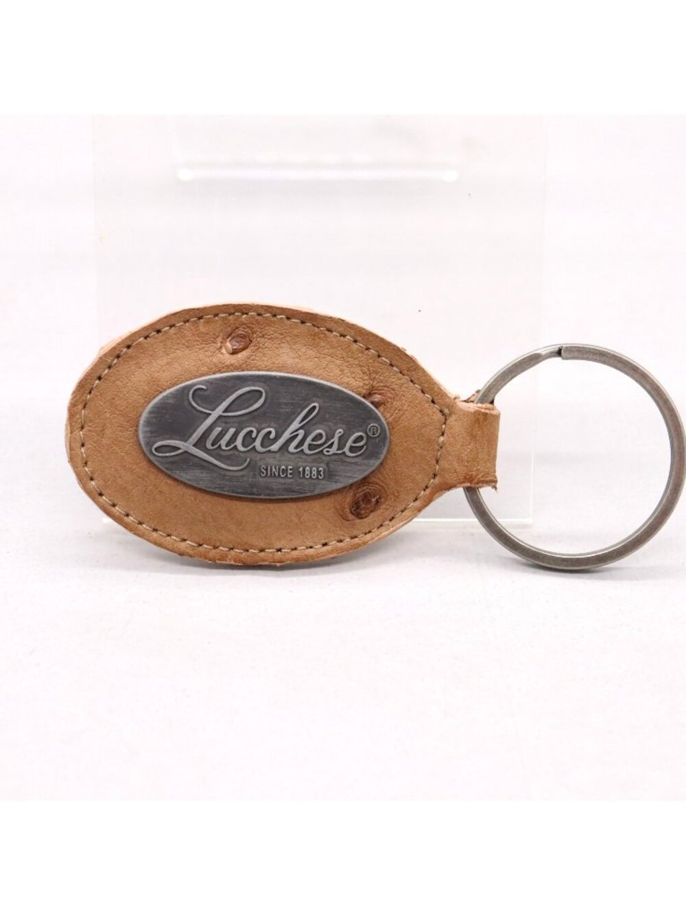 Lucchese Ostrich Leather Keychain Keyfob NOS Vintage d